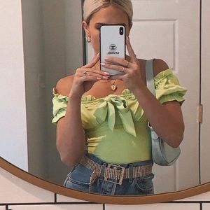 Prettylittlething bodysuit neon bodysuit!!!!